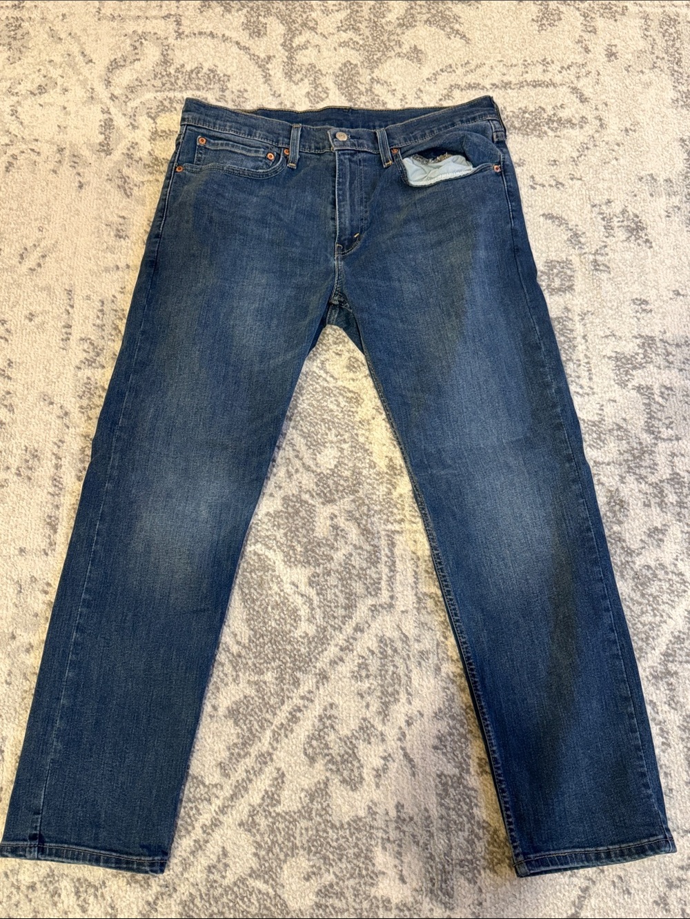 Levi's Men's Straight Jeans in Dark Blue Denim